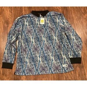 REAL BAD MAN 'Blue Stripped'  RUGBY POLO LONG SLEEVE SIZE MENS LARGE